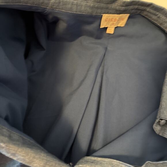 Ciebon Womens Plus 1X Chambray Lined Embroidered Denim Shirt Dress Western Boho - Picture 8 of 13